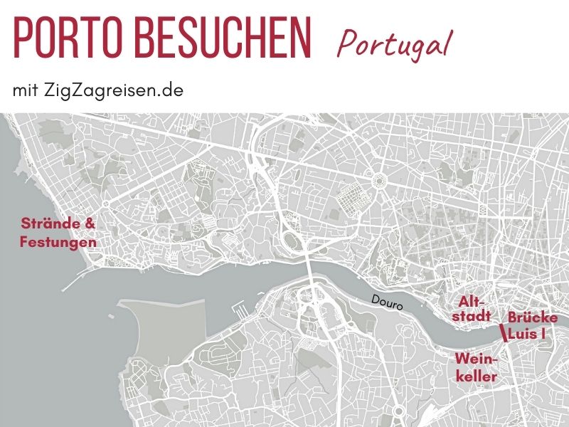 Karte Porto Sehenswürdigkeiten