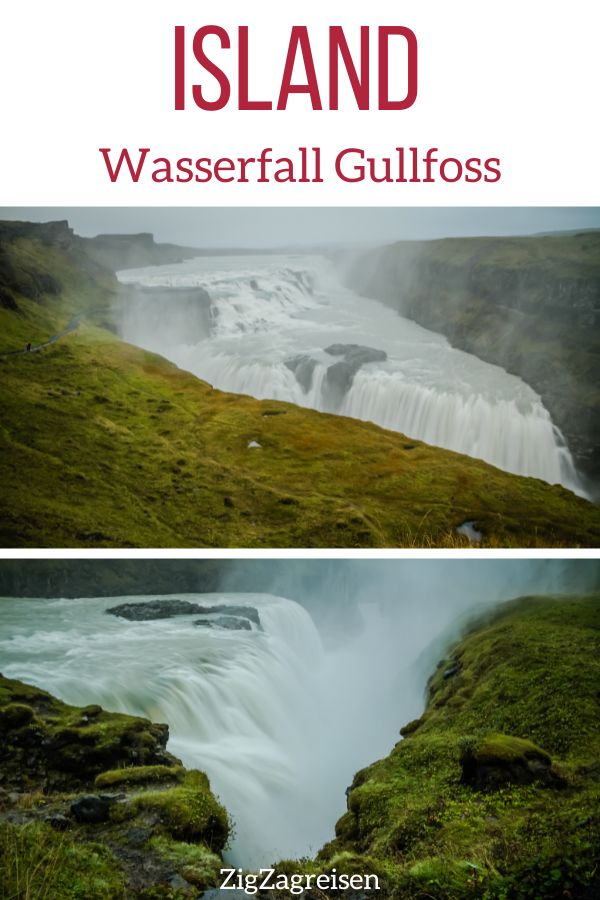 Wasserfall Gullfoss Island Pin