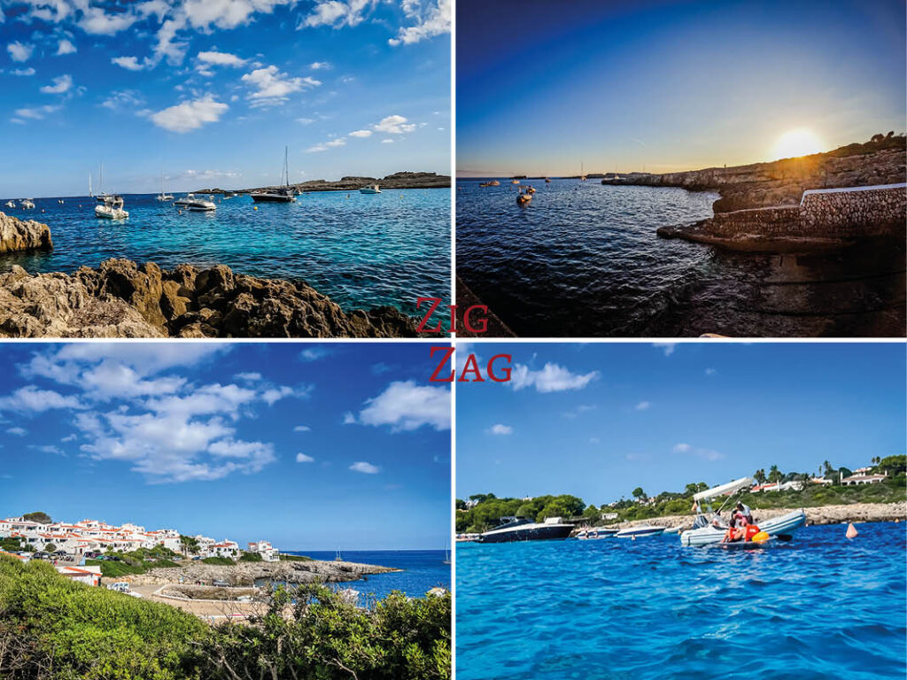 Meine Tipps und Fotos, um den Strand und die Bucht Binibeca (Menorca) zu besuchen: Zugang, Parkplätze, Einrichtungen, Landschaften...