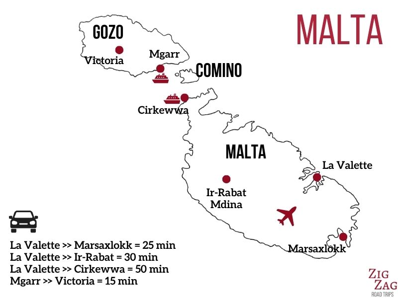 Karte Mata Inseln Fahrzeit