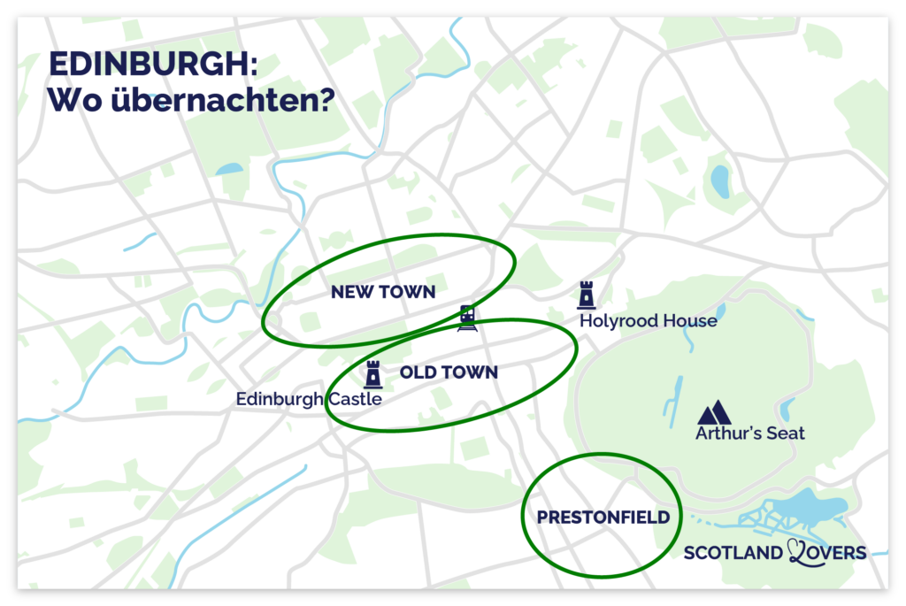karte besten Gegenden edinburgh Urlaub